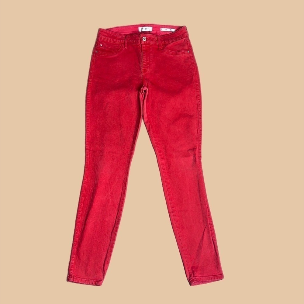 Guess Women’s Sexy Curve High Rise Skinny Jeans Red Sz 30